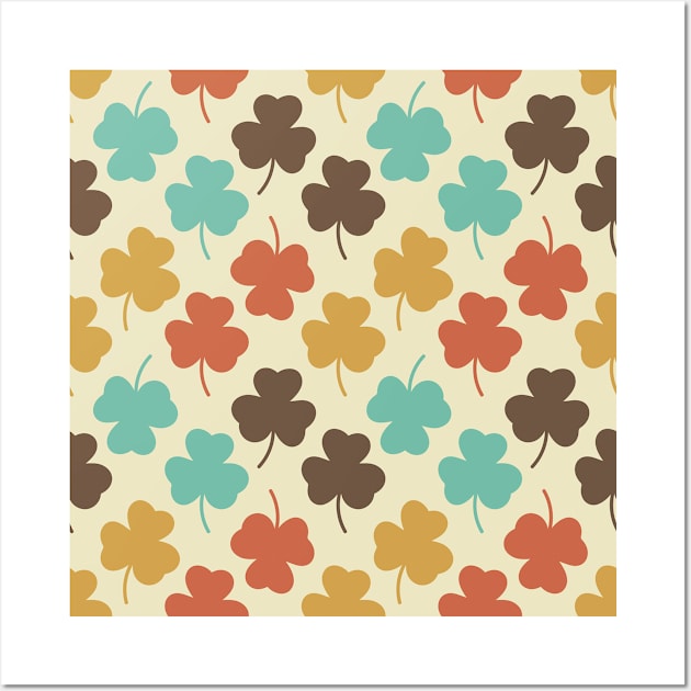 Retro Shamrocks Pattern Wall Art by aybe7elf